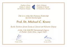 Prof. Dr. Michael Knorz: Honorary Member of the South African Society of Cataract and Refractive Surgery